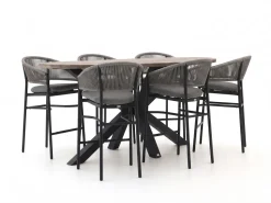 Bellagio Panaro/ROUGH-Y Ellips 240 cm Gartenbar-Set 7-teilig