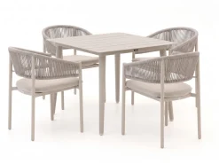 Bellagio Panaro/Sora 90 cm Gartenmöbel-Set 5-teilig stapelbar