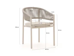 Bellagio Panaro/Sora 90 cm Gartenmöbel-Set 5-teilig stapelbar