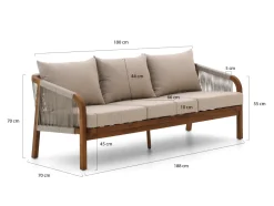Bellagio Perzano Gartensofa 3-Sitzer 188 cm