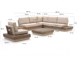 Bellagio Pilago Ecklounge-Set 5-teilig 6-Sitzer