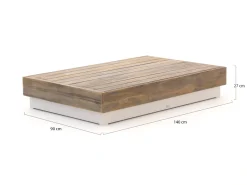 Bellagio Pilago loungetisch 140x90x27 cm