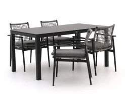 Bellagio Pizzoli/La Fonte 160 cm Gartenmöbel-Set 5-Teilig Stapelbar