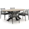 Bellagio Pizzoli/ROUGH-Y Ellips 200 cm Gartenmöbel-Set 5-teilig stapelbar