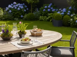 Bellagio Pizzoli/ROUGH-Y Ellips 200 cm Gartenmöbel-Set 5-teilig stapelbar