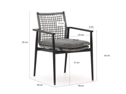 Bellagio Pizzoli/ROUGH-Y Ellips 200 cm Gartenmöbel-Set 5-teilig stapelbar