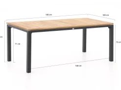 Bellagio Roma/Linosa 180 cm Gartenmöbel-Set 5-teilig stapelbar