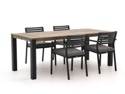 Bellagio Rumo/ROUGH-S 160 cm Gartenmöbel-Set 5-teilig Stapelbar