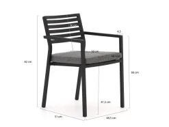 Bellagio Rumo/ROUGH-S 160 cm Gartenmöbel-Set 5-teilig Stapelbar