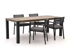 Bellagio Rumo/ROUGH-S 160 cm Gartenmöbel-Set 5-teilig Stapelbar