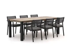 Bellagio Rumo/ROUGH-S 220 cm Gartenmöbel-Set 7-teilig Stapelbar