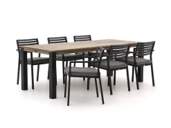 Bellagio Rumo/ROUGH-S 220 cm Gartenmöbel-Set 7-teilig Stapelbar