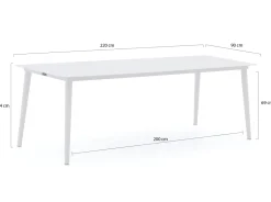 Bellagio Rumo/Sora 220 cm Gartenmöbel-Set 7-teilig Stapelbar