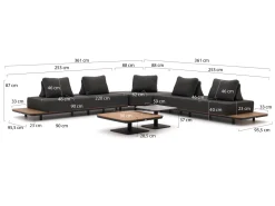 Bellagio San Lupo Ecklounge-Set 5-teilig 5-Sitzer