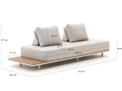 Bellagio San Lupo Gartensofa 2-Sitzer links/rechts 253 cm
