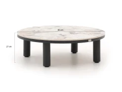 Bellagio Sarsina Lounge Gartentisch-Set ø 85 cm(h:27 cm)/ø 65 cm (h:21 cm)