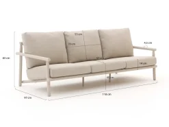 Bellagio Torre Muzza Gartensofa 3-Sitzer 218 cm