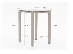 Bellagio Trecenta Bartisch 75x75x105cm