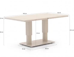 Bellagio Usini Garten Lounge Esstisch 140x80x47/68 cm höhenverstellbar