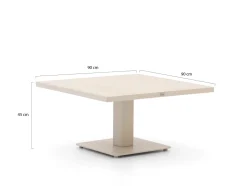 Bellagio Usini Garten Lounge Esstisch 90x90x45/68 cm höhenverstellbar