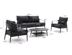 Bellagio Valli Sessel-Sofa Lounge-Set 4-teilig