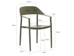 Bellagio Valli/Sora 90 cm Gartenmöbel-Set 5-Teilig Stapelbar