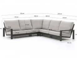 Bellagio Vezzano hoek loungeset 3-delig 5-zits