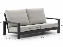 Bellagio Vezzano/La Tomba bank loungeset 3-delig 4-zits