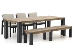 Bellagio Vezzano/ROUGH-X 240 cm Gartenmöbel-Set mit Bank 5-teilig