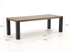 Bellagio Vezzano/ROUGH-X 240 cm Gartenmöbel-Set mit Bank 5-teilig