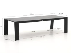 Bellagio Vinadio 255 cm Low Dining Gartenmöbel-Set 7-teilig