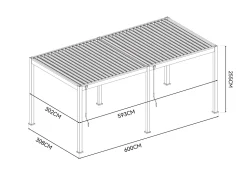 Cedrino Pergola 600x300x255cm