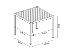 Cedrino Pergola 300x300x255cm