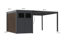 Cedrino Pergola 400x360x255 cm inkl. Stauraum 360x200 cm