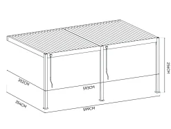 Cedrino Wandpergola 600x360x255 cm