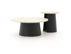Cosidune Lounge Feuertisch-Set ø 100 cm (h: 40 cm)/ø 55 cm (h: 55 cm)
