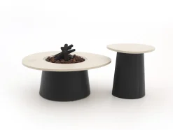 Cosidune Lounge Feuertisch-Set ø 100 cm (h: 40 cm)/ø 55 cm (h: 55 cm)