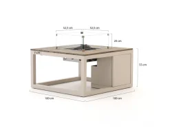 Cosiraw Lounge Feuertisch 100x100x55 cm