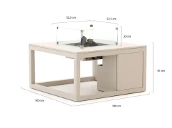 Cosiraw Lounge Feuertisch 100x100x55 cm