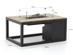 Cosiraw Lounge Feuertisch 120x80x55 cm