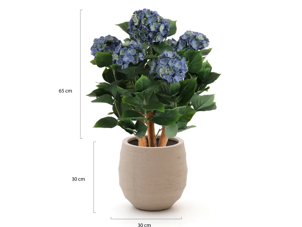 Designplants/Luca Lifestyle Hortensie Kunstpflanze (h:65 cm) mit Bordo Balloon Blumentopf