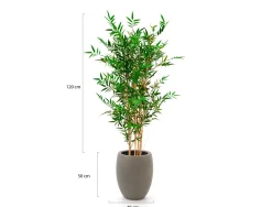 Designplants/Luca Lifestyle Japanischer Bambus Kunstpflanze (h:120 cm) mit Grigio Tall Balloon Blumentopf
