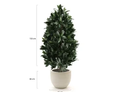 Designplants/Luca Lifestyle Lorbeer Pyramide Kunstpflanze (h:150 cm) mit Grigio New Egg Blumentopf