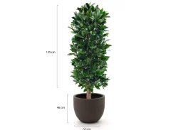 Designplants/Luca Lifestyle Lorbeer Säule Kunstpflanze (h:125 cm) mit Terreno New Egg Blumentopf