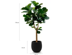 Designplants/Luca Lifestyle Lyrata Y Kunstbaum (h:170 cm) mit Grigio Balloon Blumentopf