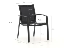 Forza Altea/Fidenza 90 cm Gartenmöbel-Set 3-teilig stapelbar