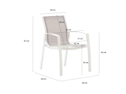 Forza Altea/Fidenza 160 cm Gartenmöbel-Set 5-teilig stapelbar