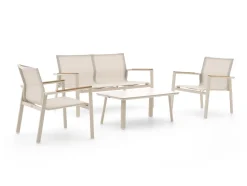 Forza Asmonte Sessel-Sofa Lounge-Set 4-teilig