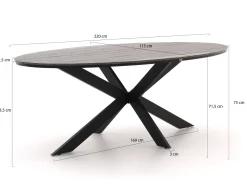 Forza Capri/Fidenza ø 149 cm Gartenmöbel-Set 6-teilig verstellbar