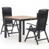 Forza Capri/Fidenza 90 cm Gartenmöbel-Set 3-teilig verstellbar